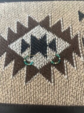 Kendra Scott Gold Hoop Earrings with Turquoise Green Beads